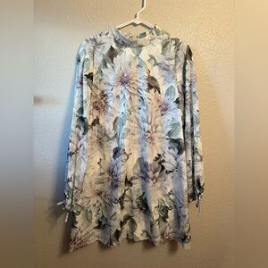 Ted Baker Soft Pastel Floral Long Sleeve Dress